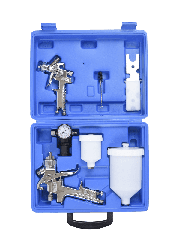 水性塗料スプレーガン-HVLP-H-827-スーツ-シルバー